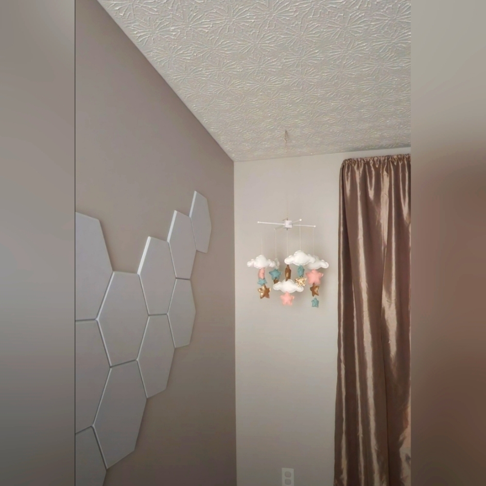 Handmade Crib Mobile Room Decor Stars + Clouds‎ from Etsy
